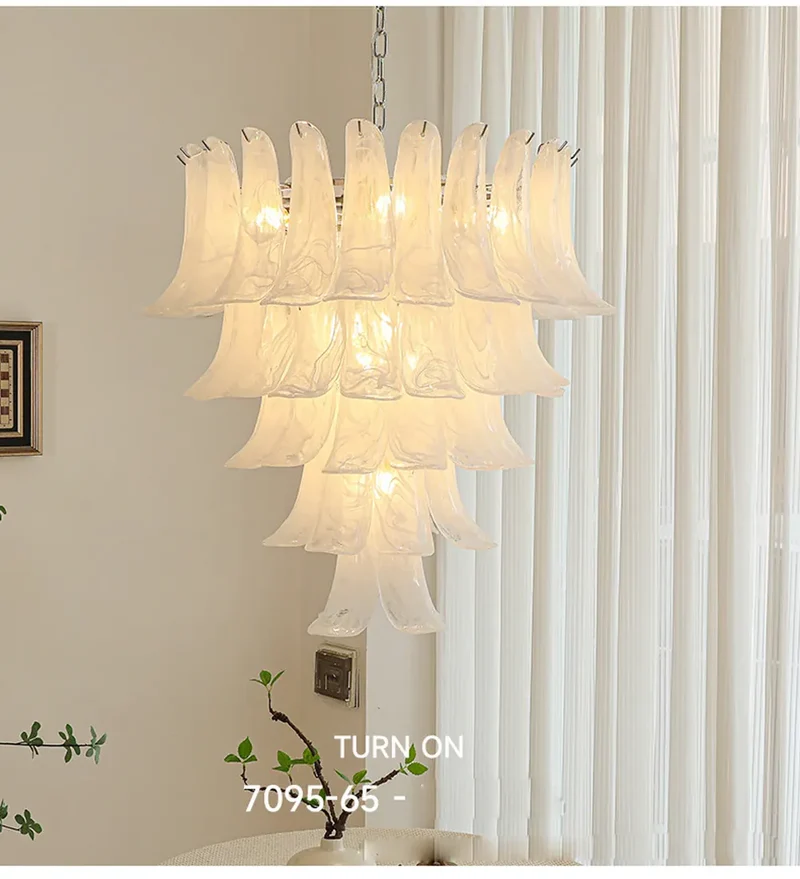 Lustre Retro 100cm Verre Ambre