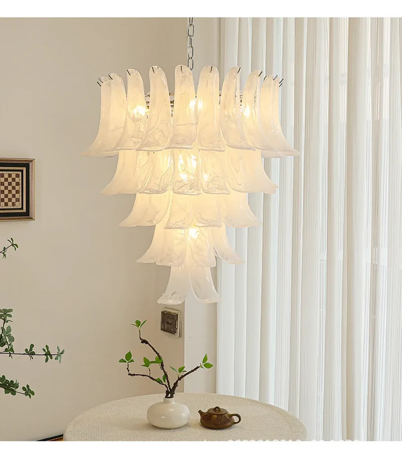 Lustre Retro 100cm Verre Ambre