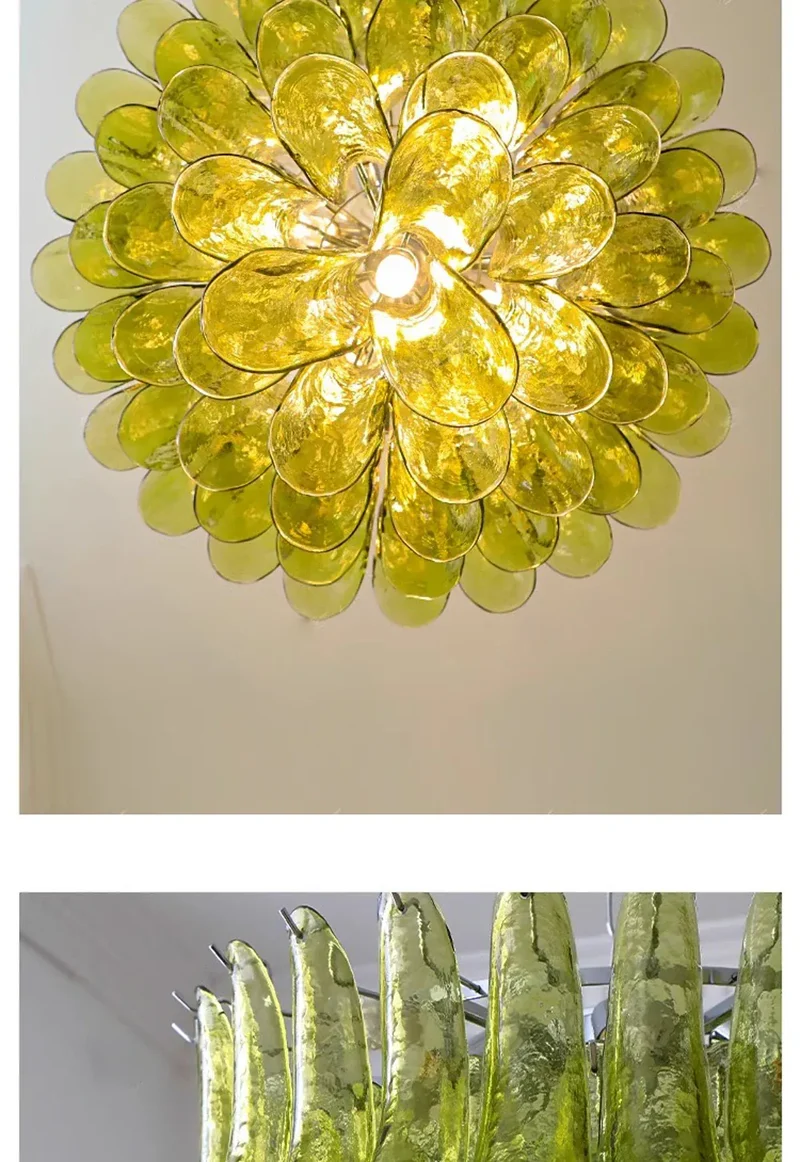 Lustre Retro 100cm Verre Ambre