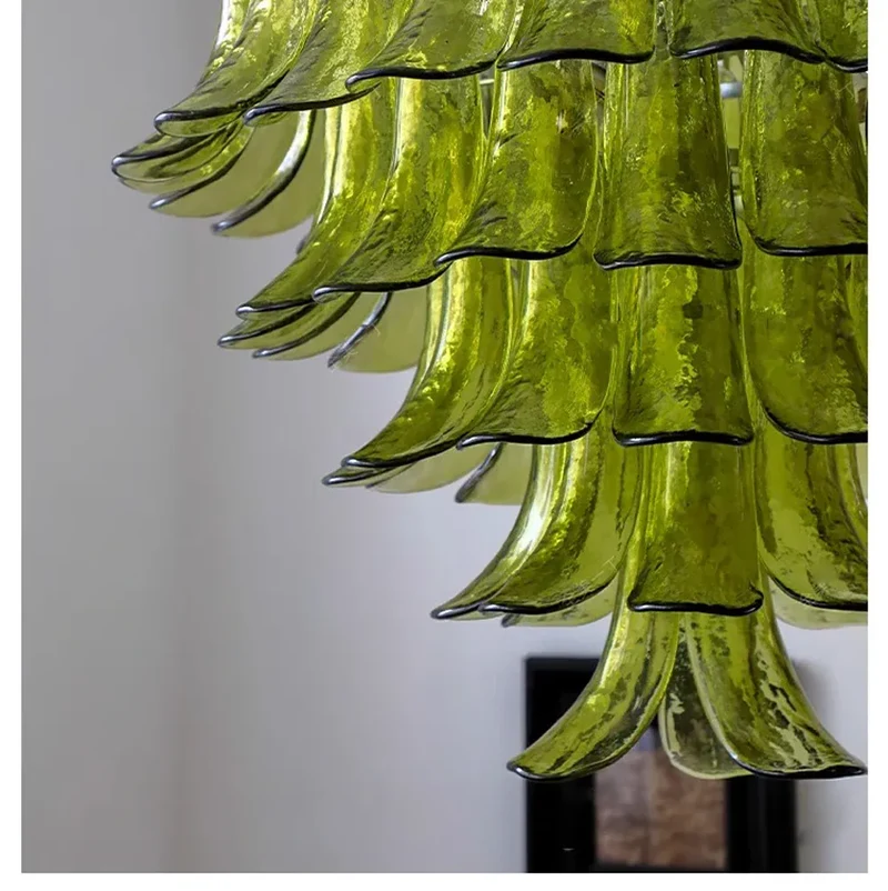 Lustre Retro 100cm Verre Ambre