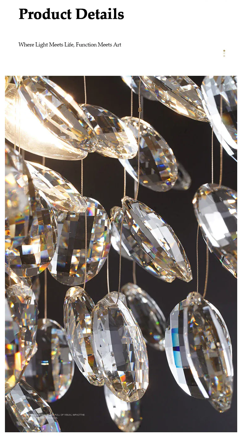 Lustre Dimmable avec Cristaux Suspendus