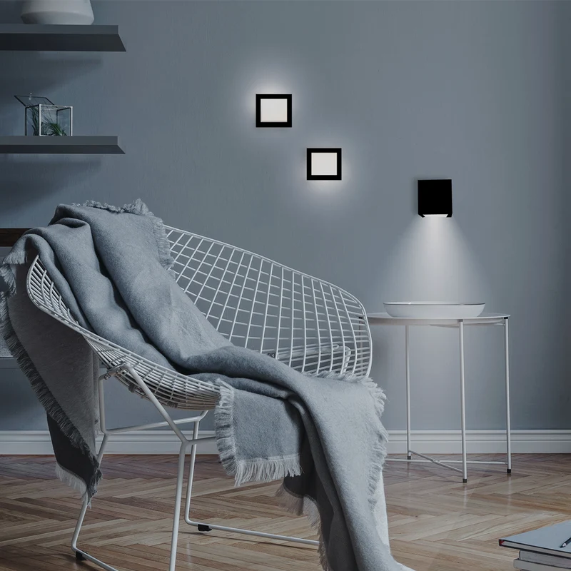 Lampe murale carré à batterie pour l'intérieur BOX 8