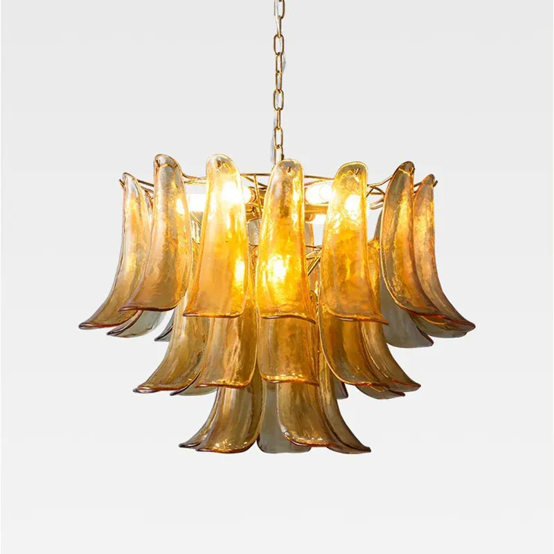 Lustre Verre Ambre Style Vintage pour Cuisine