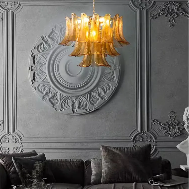 Lustre Verre Ambre Style Vintage pour Cuisine