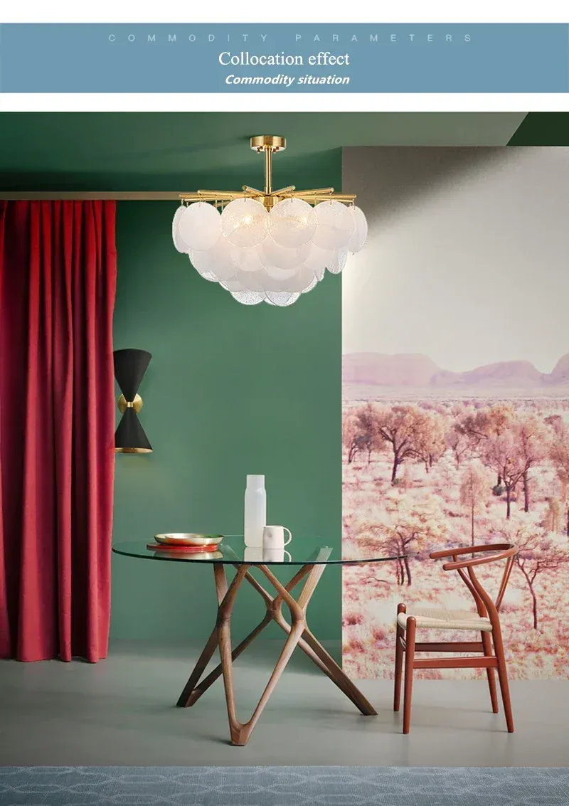 Plafonnier Lustre en Verre Blanc