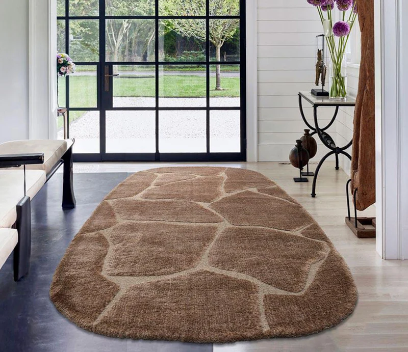 Tapis épais salon marron - Mori