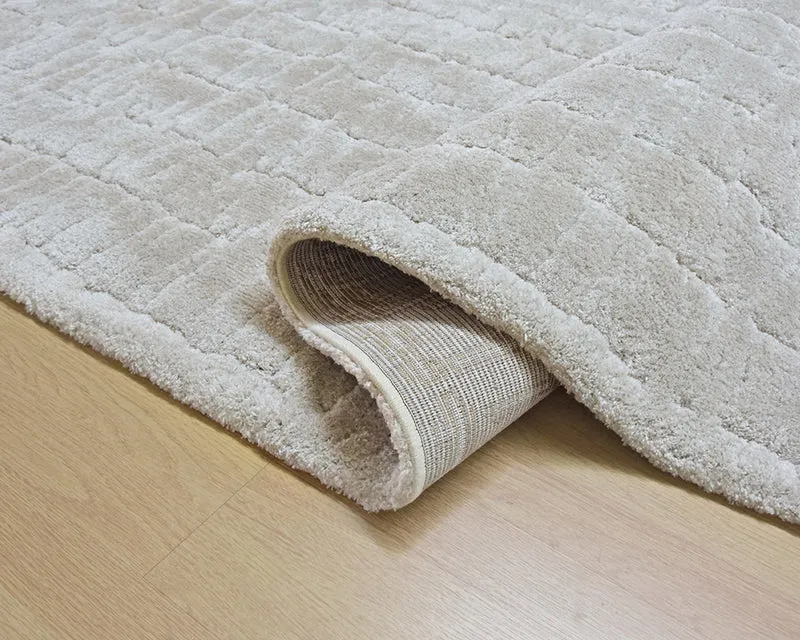 Tapis salon épais gris clair - Miura