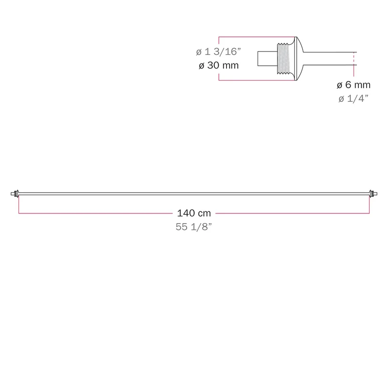 Câble de connexion entre abat-jour 70/140 cm (27 9/16" / 55 1/8") - Marina - Blanc sable