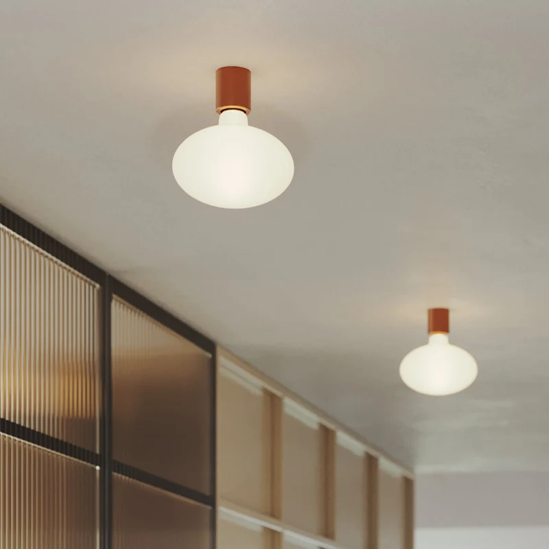 Applique en métal avec ampoule LED Ellipse effet porcelaine - Cuivre satiné