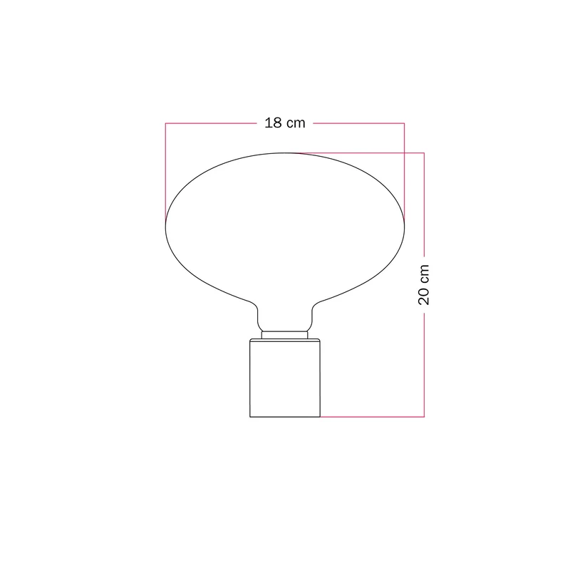 Applique en métal avec ampoule LED Ellipse effet porcelaine - Titane satiné