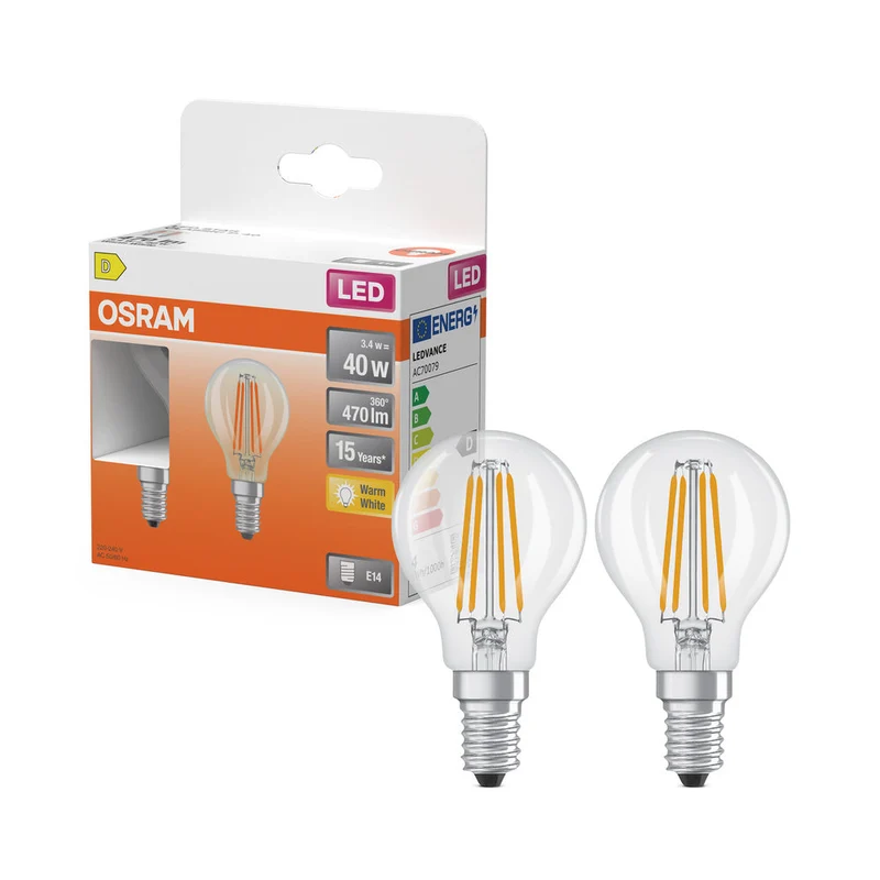 Rétrofit LED CLASSIC P 3.4W 827 Clair E14 1