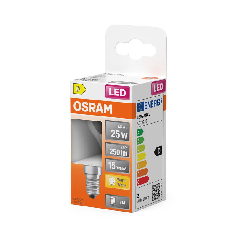 Rétrofit LED CLASSIC P 1.8W 827 Clair E14
