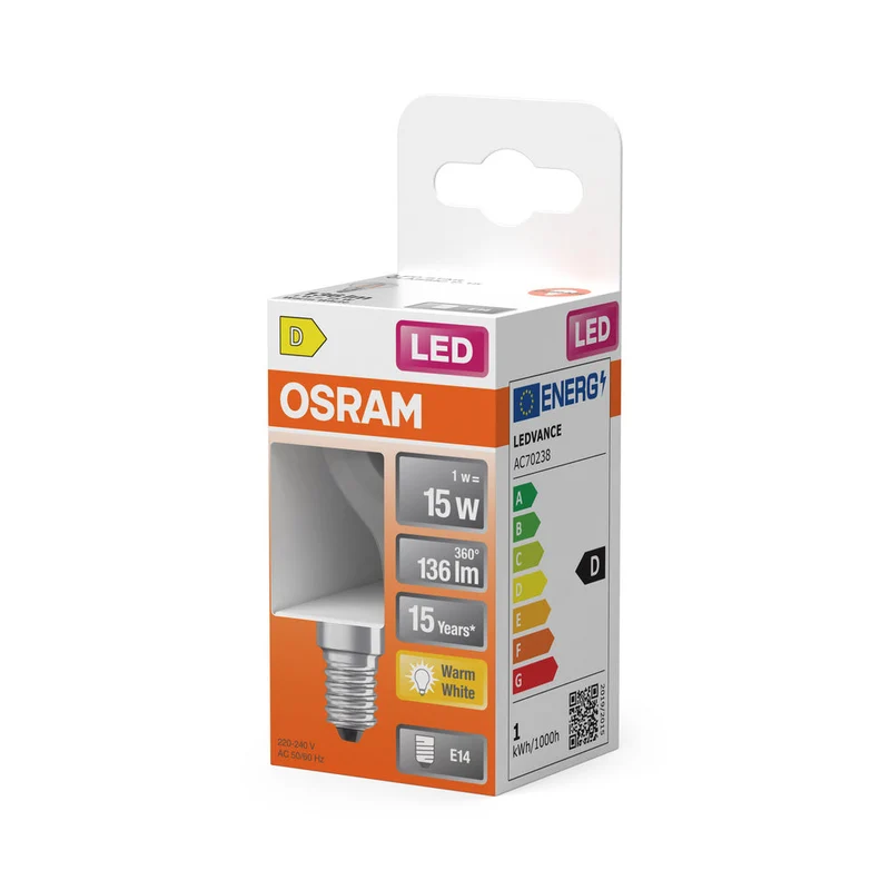 Rétrofit LED CLASSIC P 1W 827 Clair E14
