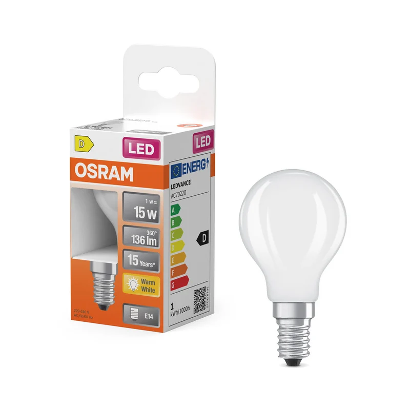 Rétrofit LED CLASSIC P 1W 827 Givré E27 1