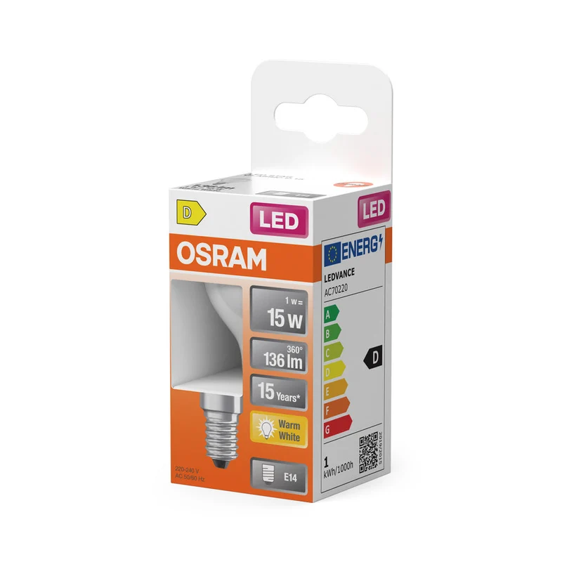 Rétrofit LED CLASSIC P 1W 827 Givré E27 1