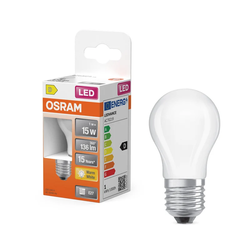 Rétrofit LED CLASSIC P 1W 827 Givré E27 2
