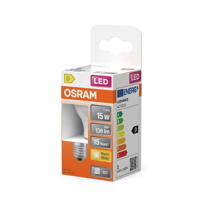 Rétrofit LED CLASSIC P 1W 827 Givré E27 2