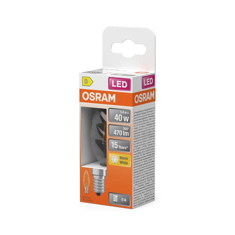 Rétrofit LED CLASSIC BW 3.4W 827 Clair E14