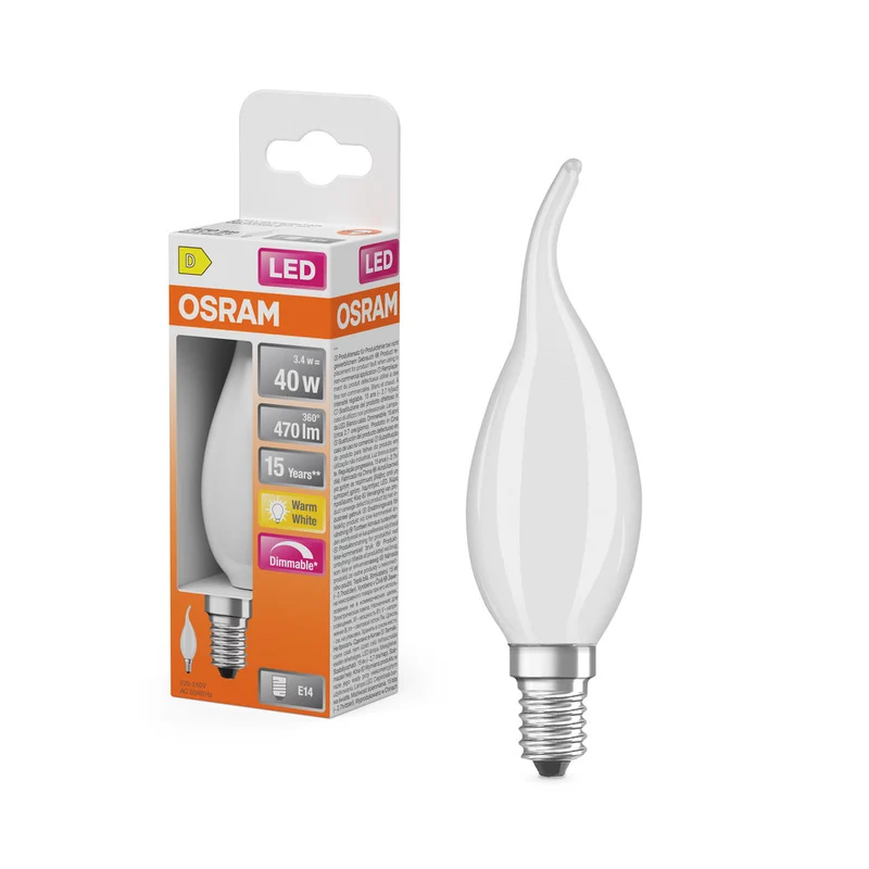 Rétrofit LED CLASSIC BA DIM 3.4W 827 Givré E14
