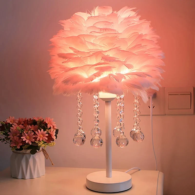 Lampe de Chevet en Plume