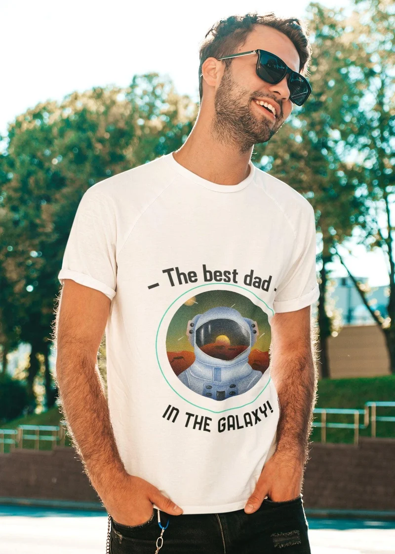 Le meilleur papa de la galaxie T-shirts, cadeau drôle de fête des pères, chemise drôle Star Wars, Dark Vador et Leia, famille Star Wars