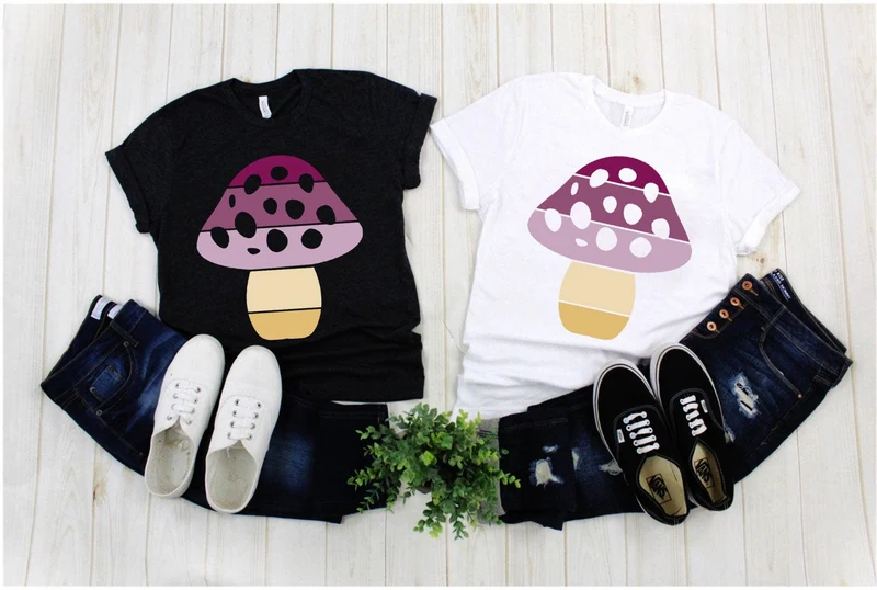 Forme de champignon | T-shirts rétro Sunset