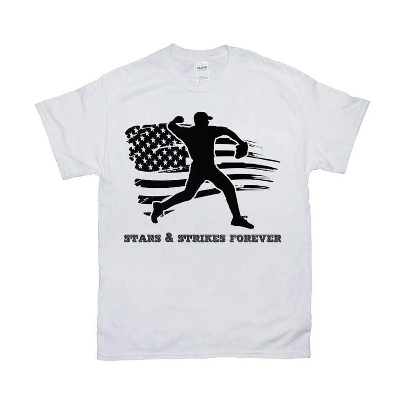 Étoiles et grèves pour toujours | Base-ball | T-shirts drapeau américain, chemises de baseball, maman de baseball, fête d'anniversaire de baseball, cadeaux de baseball pour garçons