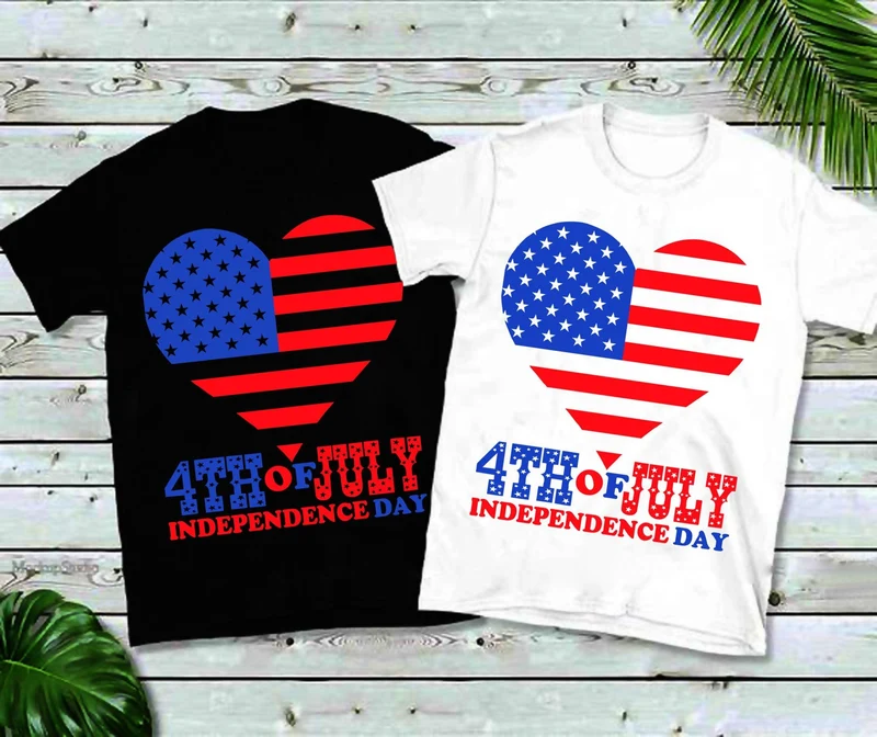 4 juillet, Jour de l’Indépendance, T-shirts coeur drapeau américain, chemise du XNUMX juillet, chemise patriotique, chemises du jour de l’indépendance, famille patriotique
