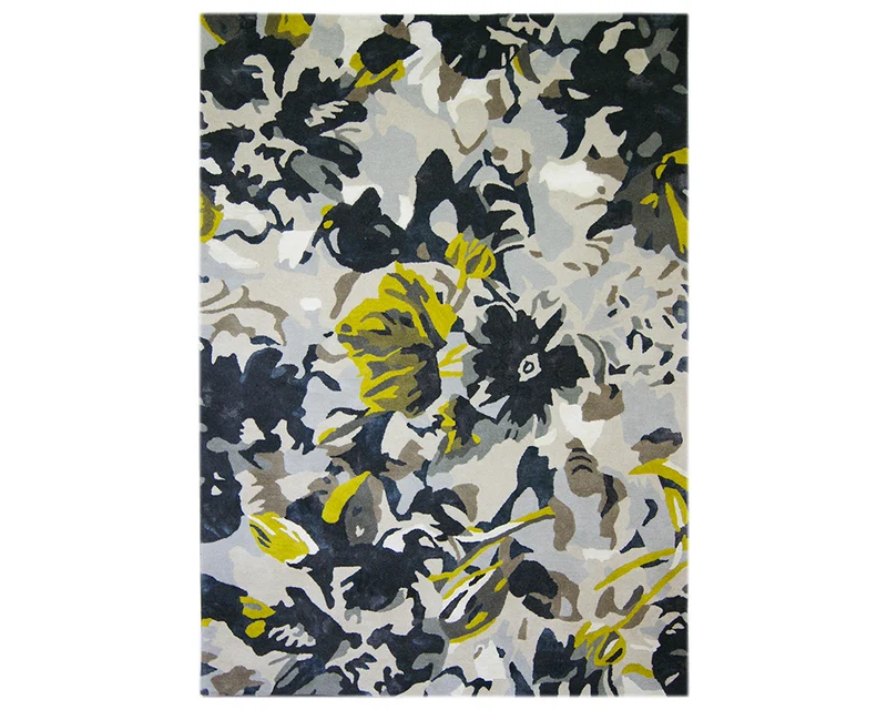 Tapis salon multicolore floral sobre - Bloom