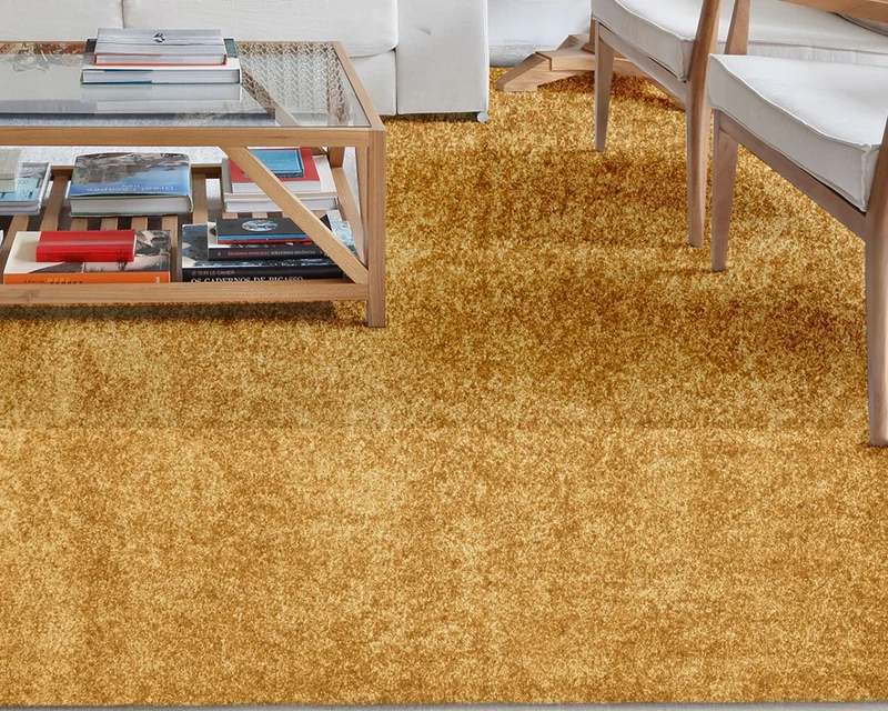 Tapis salon moutarde uni - Tender