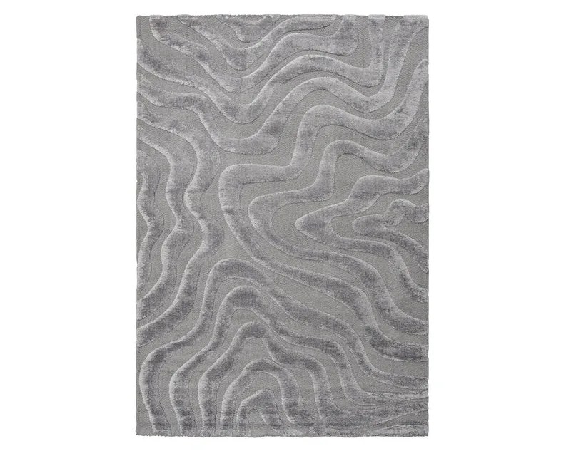 Tapis salon gris foncé épais - Nagano