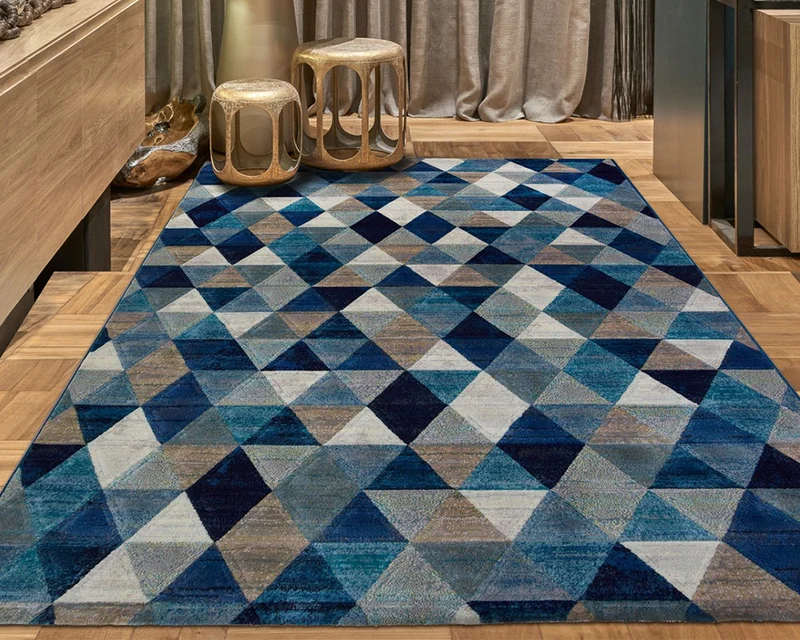 Tapis salon géométrique multicolore - Monetti