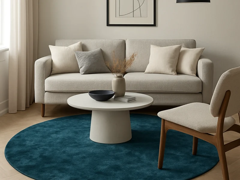 Tapis salon bleu bicolore - Glam Velvet