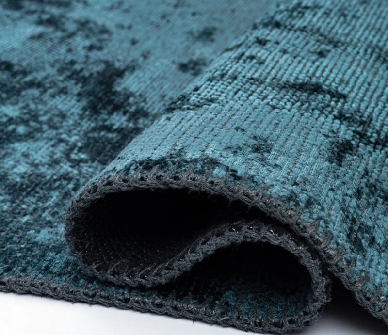 Tapis salon bleu bicolore - Glam Velvet