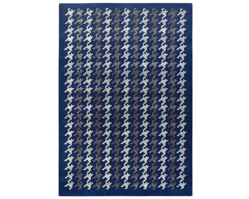 Tapis de salon bleu au design moderne - Pablo