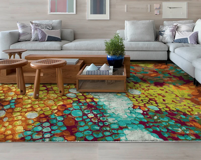 Tapis original salon multicolore vive - Chameleon