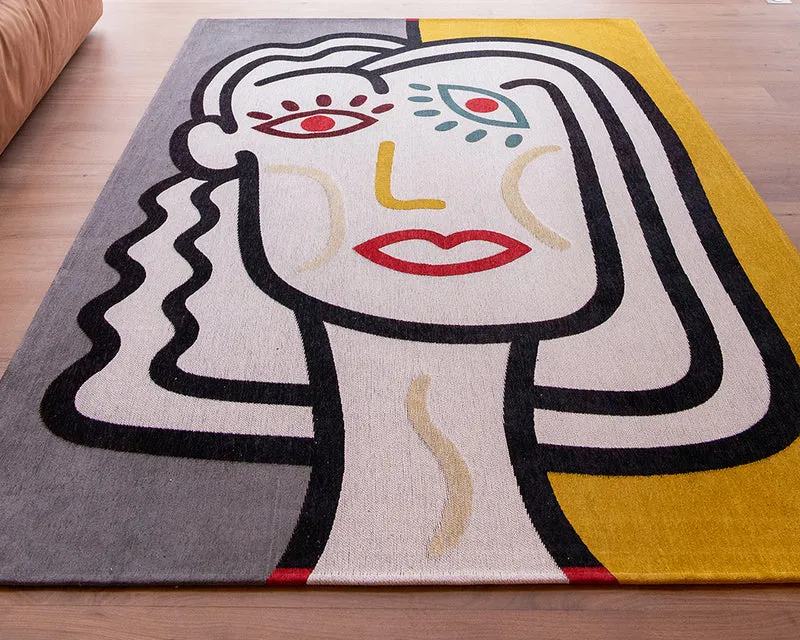 Tapis moderne salon portrait - Dame Chenille