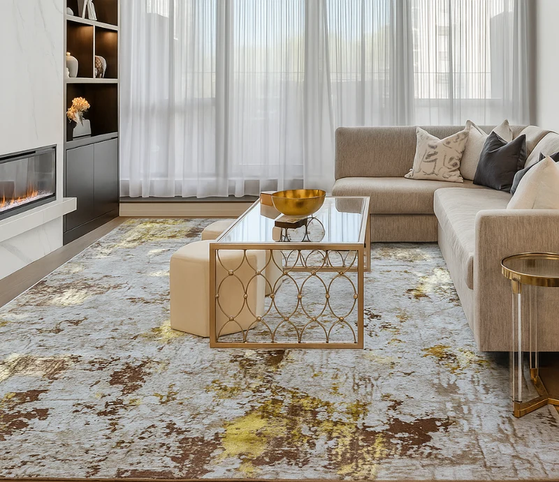 Tapis moderne salon bicolore - Batik