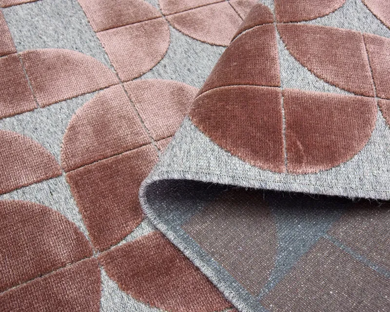 Tapis fin salon gris et marron - Raffinato