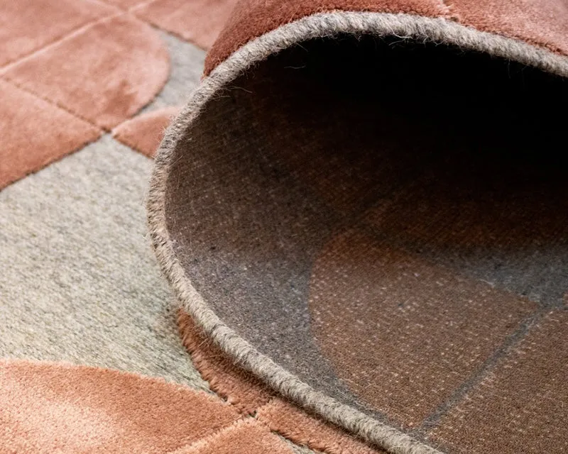 Tapis fin salon gris et marron - Raffinato