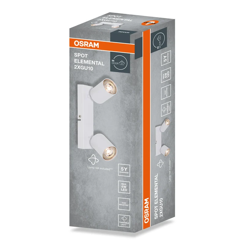 OSRAM Spot LED 2 points ELEMENTAL Blanc, lampe, 2xGU10, blanc, 21 x 13,8 x 6,5 cm