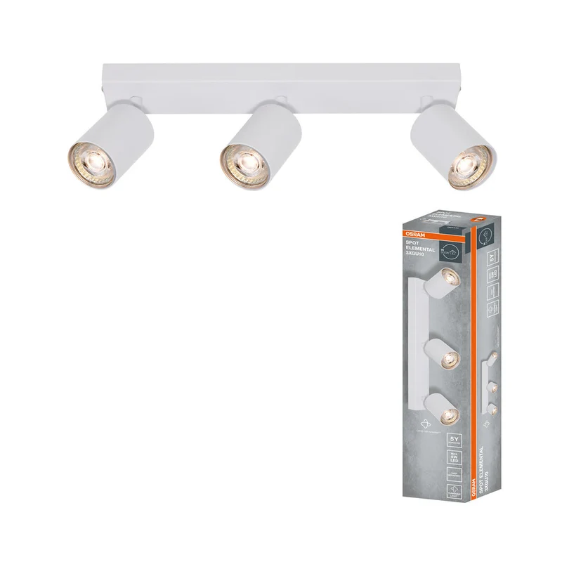 OSRAM Spot LED 3 points ELEMENTAL blanc, lampe, 3xGU10, blanc, 37 x 13,8 x 6 cm