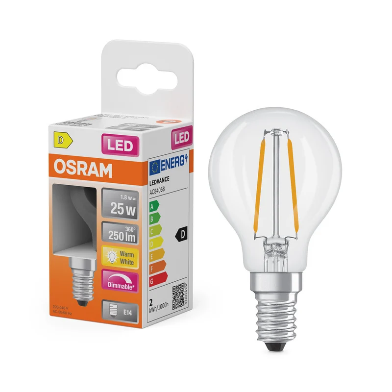 Rétrofit LED CLASSIC P DIM 1.8W 827 Clair E14