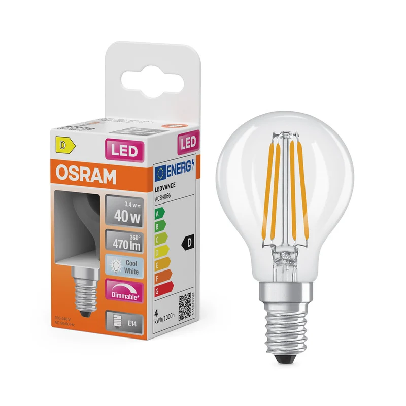Rétrofit LED CLASSIC P DIM 3.4W 840 Clair E14