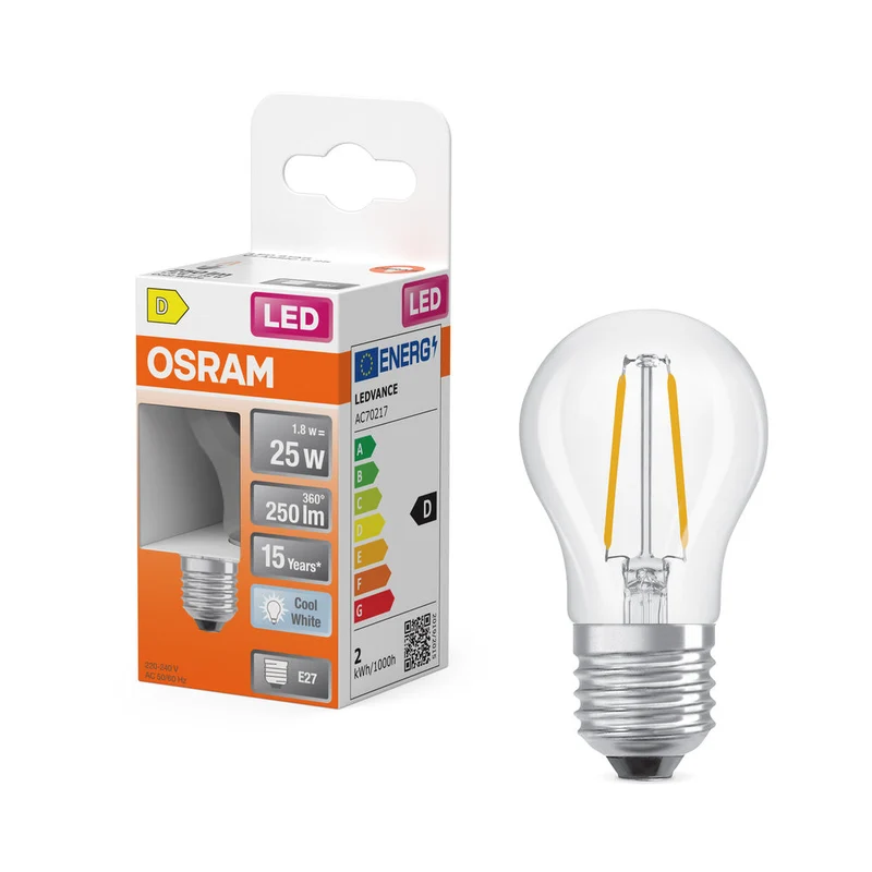 Rétrofit LED CLASSIC P 1.8W 840 Clair E27