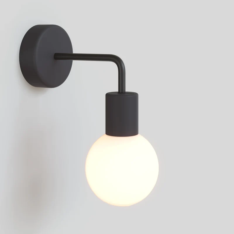 Applique d’extérieur Modulair IP65 avec extension en L et Abat-jour sphérique incassable Unbreak-a-Ball - Noir