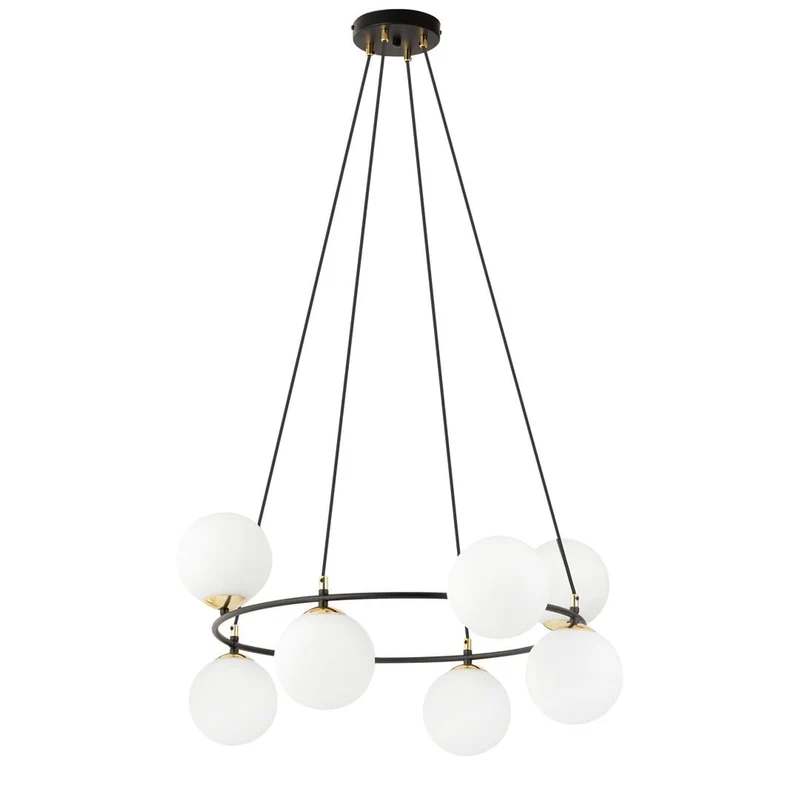 Suspension Cuisine Globes Verre Vlanc Style Glamour