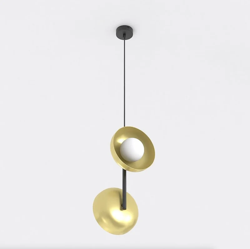 Suspension double verre opale style minimaliste