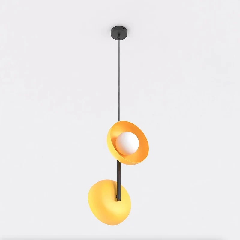 Suspension double verre opale style minimaliste