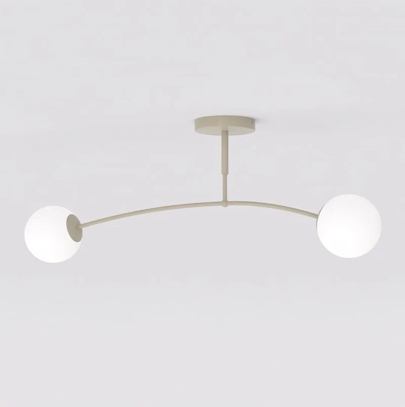 Lustre double plateau verre style contemporain